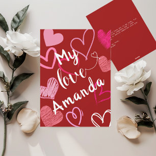Festiva Tarjeta del Día de San Valentín de Mi Amor Corazón