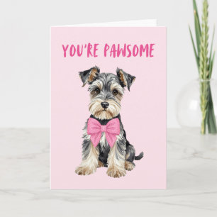 Festiva Tarjeta del Día de San Valentín de Mini Schnauzer