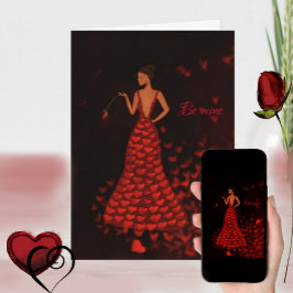 Festiva Tarjeta del Día de San Valentín de Mujer con Vesti