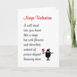 Festiva Tarjeta del día de San Valentín de Ninja - el
