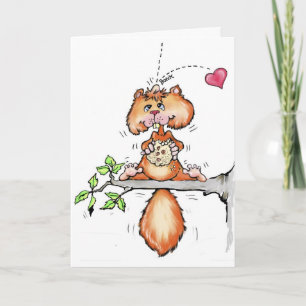 Festiva Tarjeta del día de San Valentín de nuez