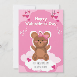 Festiva Tarjeta del Día de San Valentín de osito de peluch
