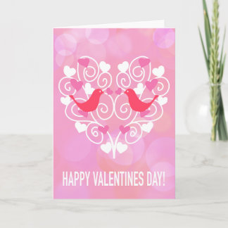 Festiva Tarjeta del Día de San Valentín de Pájaros del Amo