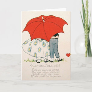 Festiva Tarjeta del Día de San Valentín de Pareja Retro Vi