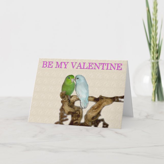 Festiva Tarjeta del día de San Valentín de Parrotlet (Anverso)