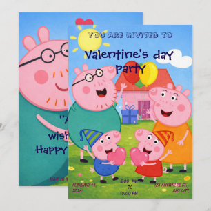 Festiva Tarjeta del Día de San Valentín de Peppa Pig para