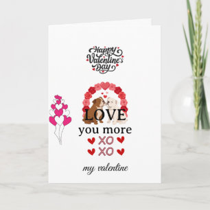 Festiva Tarjeta del Día de San Valentín de Perro Adorable