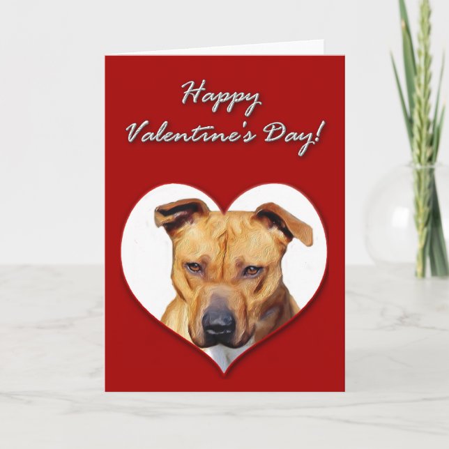 Festiva Tarjeta del día de San Valentín de Pitbull (Anverso)