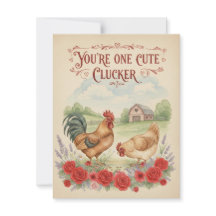 Tarjeta del Día de San Valentín de Pollito Antiguo