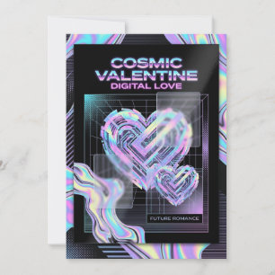 Festiva Tarjeta del Día de San Valentín de Romance Cósmico