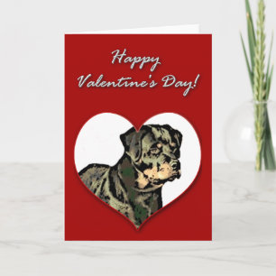 Festiva Tarjeta del día de San Valentín de Rottweiler