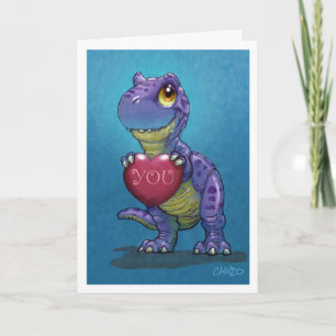 Festiva Tarjeta del día de San Valentín de T-Rex