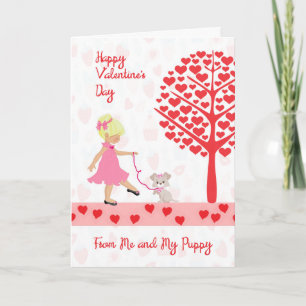 Festiva Tarjeta del Día de San Valentín de una niña a otra