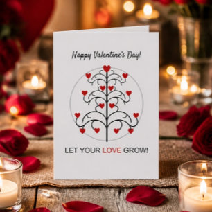 Festiva Tarjeta del Día de San Valentín del Árbol del Cora