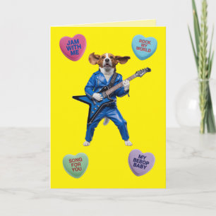 Festiva Tarjeta del Día de San Valentín del Beagle Rocker