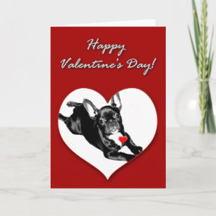 Festiva Tarjeta del día de San Valentín del bulldog