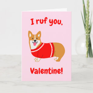 Festiva Tarjeta del Día de San Valentín del Corgi Galés de