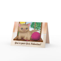 Tarjeta del día de San Valentín del gatito del