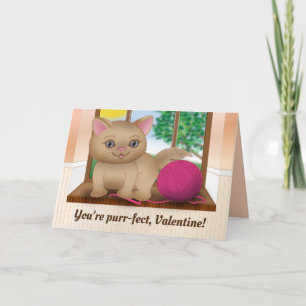 Festiva Tarjeta del día de San Valentín del gatito del