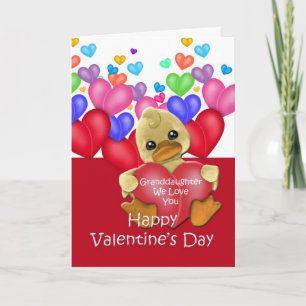 Festiva Tarjeta del día de San Valentín del pato y de la