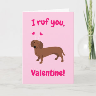 Festiva Tarjeta del día de San Valentín del perro salchich