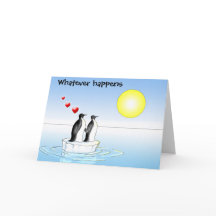 tarjeta del día de San Valentín del pingüino, lo