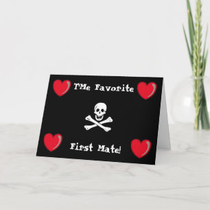 Festiva Tarjeta del día de San Valentín del pirata