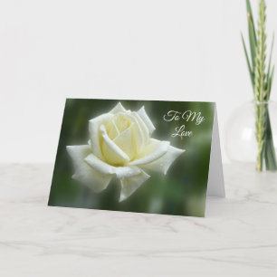 Festiva Tarjeta del día de San Valentín del rosa blanco
