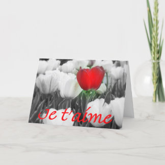 Festiva Tarjeta del día de San Valentín del t'aime de Je