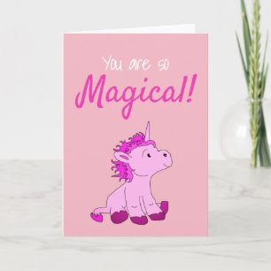 Festiva Tarjeta del día de San Valentín del Unicornio Rosa