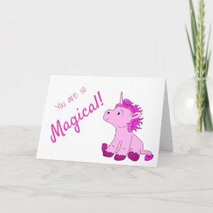 Festiva Tarjeta del día de San Valentín del Unicornio Rosa