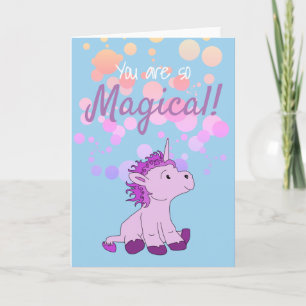 Festiva Tarjeta del día de San Valentín del Unicornio Rosa