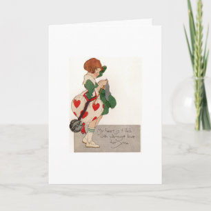 Festiva Tarjeta del día de San Valentín del vintage -