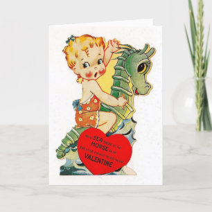 Festiva Tarjeta del día de San Valentín del vintage -