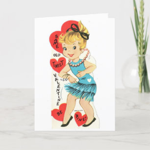 Festiva Tarjeta del día de San Valentín del vintage -