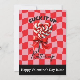 Festiva Tarjeta del día de San Valentín divertida con cara