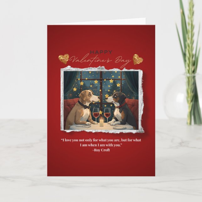 Festiva Tarjeta del Día de San Valentín-en blanco por dent (Anverso)