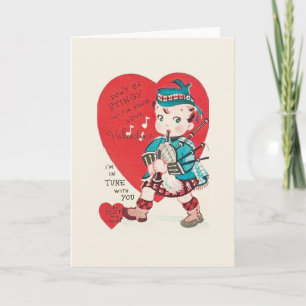 Festiva Tarjeta del día de San Valentín escocesa del