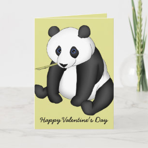 Festiva Tarjeta del día de San Valentín feliz de la panda