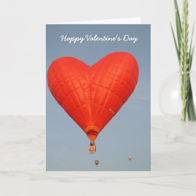 Festiva Tarjeta del día de San Valentín feliz del globo (Anverso)
