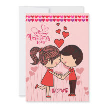 Tarjeta del Día de San Valentín Feliz Pareja de Am