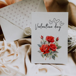 Festiva Tarjeta del día de San Valentín linda y feliz