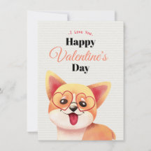 Tarjeta del Día de San Valentín linda y feliz