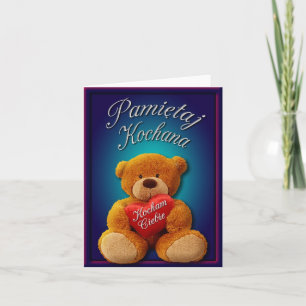 Festiva Tarjeta del día de San Valentín Notecard en polaco