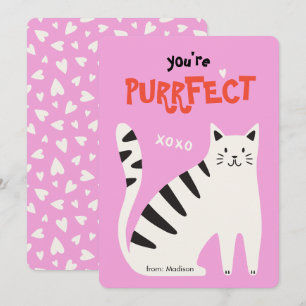 Festiva Tarjeta del día de San Valentín para clase de gato