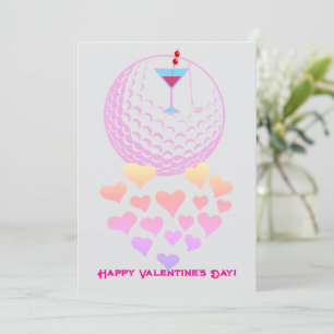 Festiva Tarjeta del Día de San Valentín para golfista muje