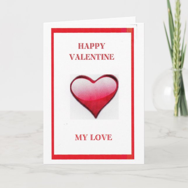 Festiva Tarjeta del día de San Valentín para la esposa (Anverso)