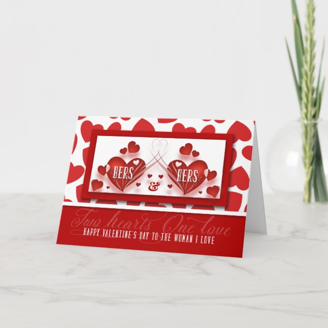 Festiva Tarjeta del día de San Valentín para los corazones (Anverso)