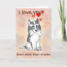 Tarjeta del Día de San Valentín para perro Husky H