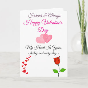 Festiva Tarjeta del día de San Valentín para siempre y sie